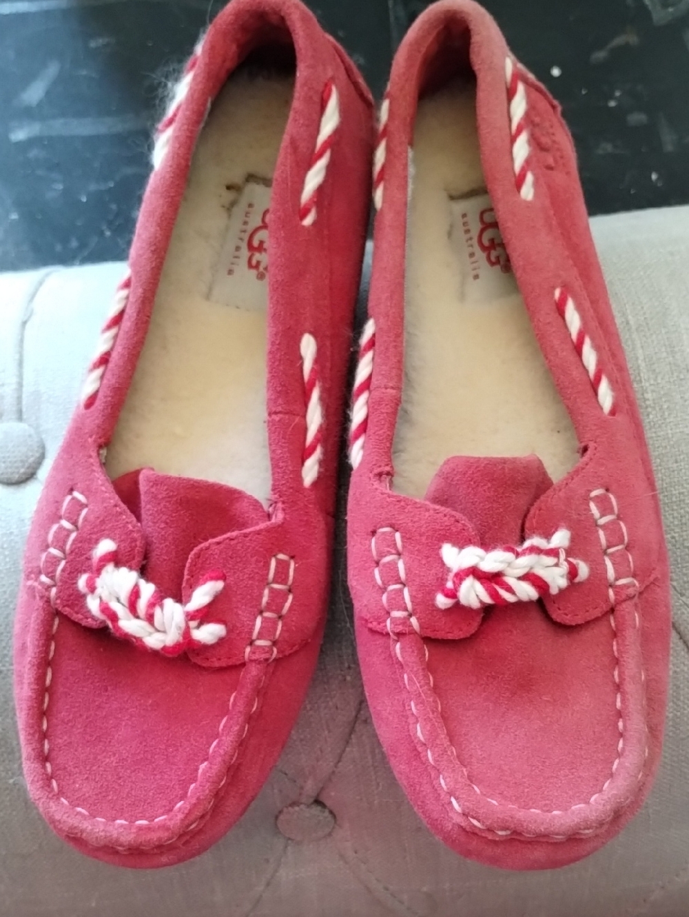 UGG Women's Raspberry Suede Moccasin Flats